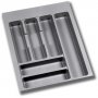 Cubertero para cajón de cocina universal módulo 450mm plástico gris Emuca