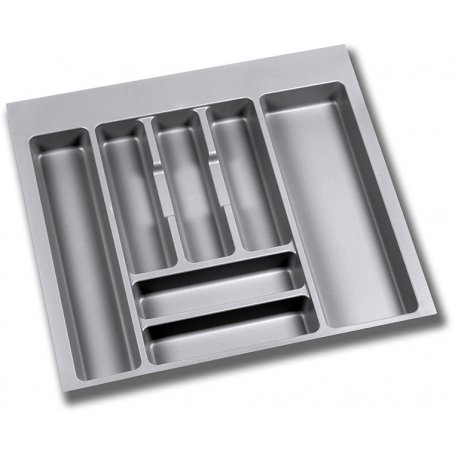 Cubertero para cajón de cocina universal módulo 600mm plástico gris Emuca