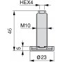 Pie nivelador para mueble regulación interior M10 Ø23mm altura 46mm acero y plástico 20 unidades Emuca