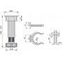 10 juegos de 4 pies niveladores con base premontada para mueble regulable 148-165mm plástico negro Emuca
