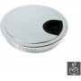 Lote de 7 tapas pasacables circulares Ø80mm para encastrar zamak cromado Emuca