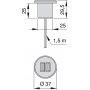 Conector redondo para encastrar en el mueble 2 entradas USB Ø37mm plástico gris metalizado Emuca