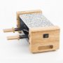 Raclette de madera con plancha de piedra natural 350W 2 personas H.Koenig WOD2