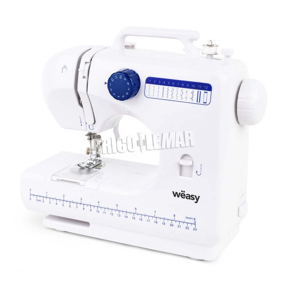 Máquina de coser herramienta de bricolaje 2 velocidades máquina de coser eléctrica con 12 puntadas luz de costura LED 