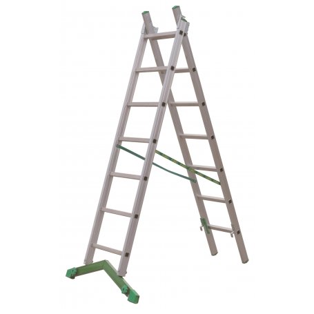 Escalera de aluminio multiusos 2 tramos 7+7 peldaños Plabell PI-207