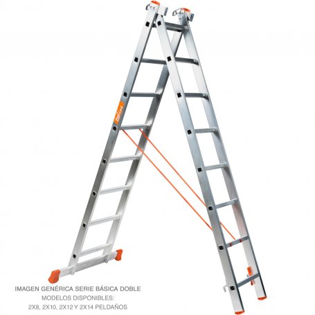 Escalera de aluminio básica doble Proline 10+10 peldaños Plabell