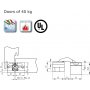 Lote de 2 bisagras ocultas para puertas de paso carga 40Kg apertura 180º zamak gris metalizado Emuca