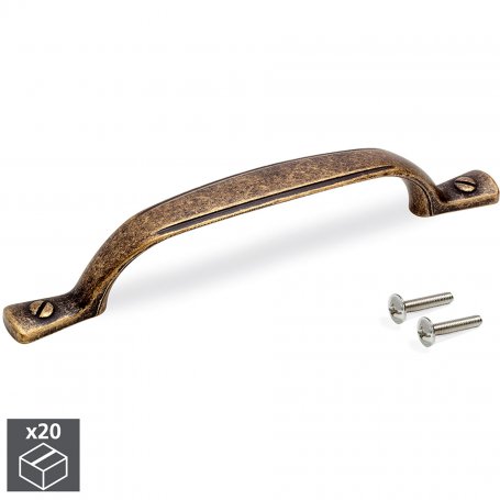 Lote de 20 tiradores para mueble intereje 96mm zamak bronce Emuca