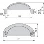 Lote de 20 tiradores para mueble intereje 64mm zamak negro Emuca