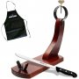 Soporte jamonero Huelva lacado nogal Buarfe + cuchillo jamonero Maitre 275mm Arcos