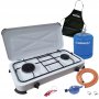 Kit Camping Gas Todo en Uno (Cocina + Bombona + Regulador + Manguera y Abrazaderas + Regalos)
