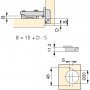 Lote de 20 bisagras de cazoleta X91 recta Ø35mm apertura 100º con suplemento Euro Emuca