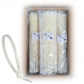 Brida nylon dentada 540x7.6 blanca caja de 20 bolsas de 100 unidades/bolsa Kabra