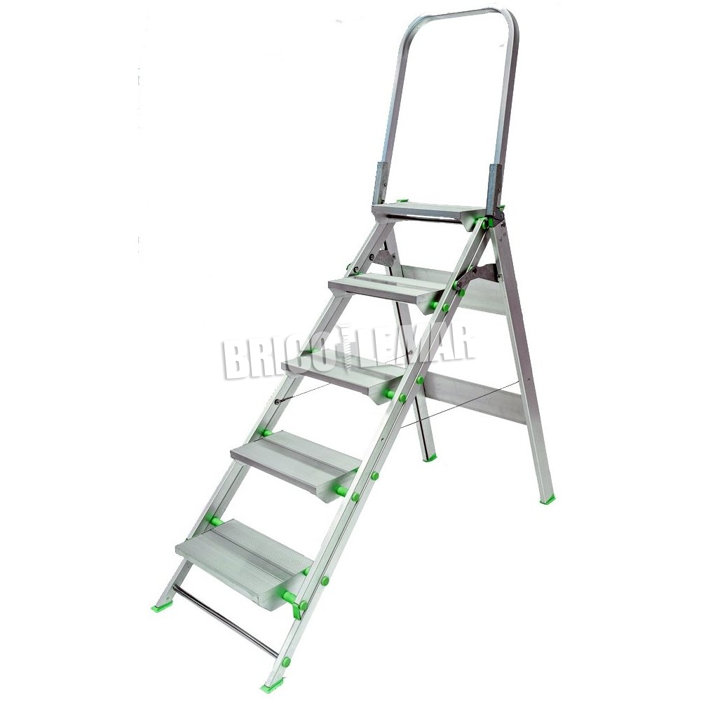 ▷ Comprar Escalera de aluminio semiprofesional 5 peldaños Proline DOM