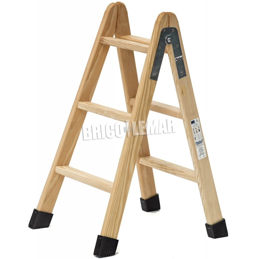 Comprar escalera Industrial Tijera 0,75mt 3 peldaños doble madera. EL ZORRO  Online - Bricovel