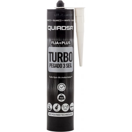 Adhesivo Turbo pegado 3 segundos blanco 290ml Quiadsa