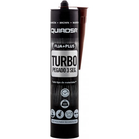 Adhesivo Fija+Plus Turbo pegado 3 segundos marrón 290ml Quiadsa