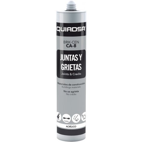 Sellador Juntas y Grietas BRIK-CEN CA-8 gris 300ml Quiadsa