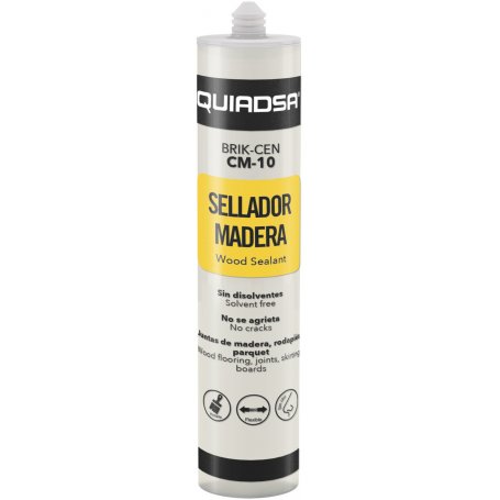 Sellador elástico para madera BRIK-CEM CM-10 Blanco 300ml Quiadsa