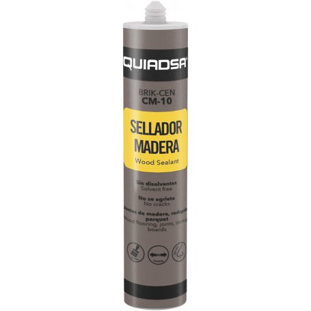 Sellador elástico para madera BRIK-CEM CM-10 Gris oscuro 300ml Quiadsa