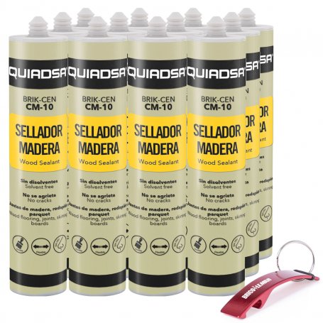 Sellador elástico para madera BRIK-CEM CM-10 Pino caja de 12 cartuchos de 300ml Quiadsa