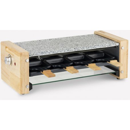 Raclette de madera con placa de piedra natural para 8 personas 1200W H.Koenig WOD12