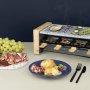 Raclette de madera con placa de piedra natural para 8 personas 1200W H.Koenig WOD12