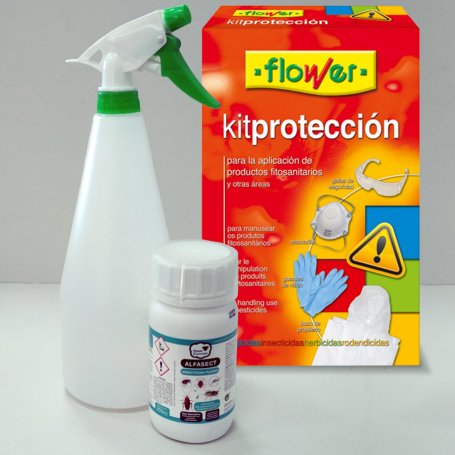 Insecticida de plagas Alfasect 250cc Flower + pulverizador 1L + set de protección