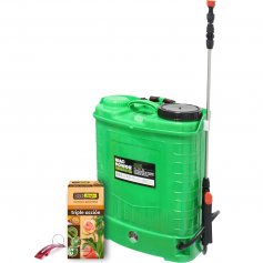 Kit insecticida ecológico Triple Acción 100ml Flower + pulverizador a batería 12V 16L