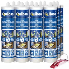 Silicona para acuario y terrarios caja 12 cartuchos de 290ml negro Quilosa