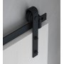 Sistema Barn para puertas correderas colgadas de madera cierre suave 60Kg acero negro Emuca