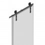Sistema Barn para puertas correderas colgadas de madera cierre suave 60Kg acero negro Emuca
