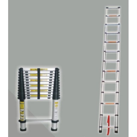 Escalera telescópica de aluminio 12 peldaños 3.8m Mader