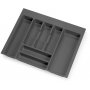 Cubertero Optima para cajón de cocina Vertex/Concept 500 módulo 600mm tablero 16mm gris antracita Emuca