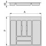 Cubertero Optima para cajón de cocina Vertex/Concept 500 módulo 600mm tablero 16mm gris antracita Emuca