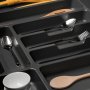 Cubertero Optima para cajón de cocina Vertex/Concept 500 módulo 600mm tablero 16mm gris antracita Emuca