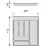 Cubertero Optima para cajón de cocina Vertex/Concept 500 módulo 500mm tablero 16mm gris antracita Emuca