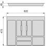 Cubertero Optima para cajón de cocina Vertex/Concept 500 módulo 700mm tablero 16mm gris antracita Emuca