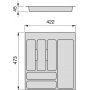 Cubertero Optima para cajón de cocina Vertex/Concept 500 módulo 500mm tablero 16mm blanco Emuca