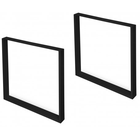 Juego de dos patas Square rectangulares para mesa ancho 800mm pintado negro