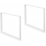 Juego de dos patas Square rectangulares para mesa ancho 800mm pintado blanco Emuca