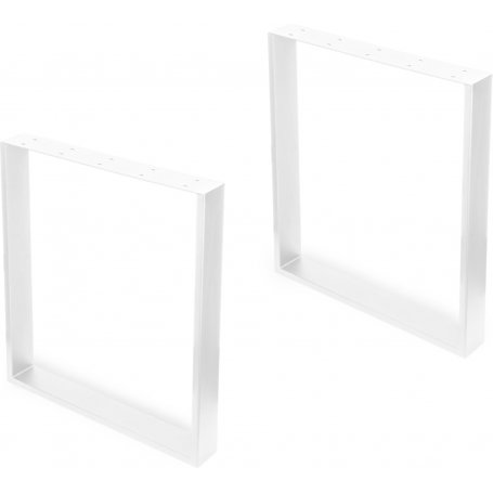 Juego de dos patas Square rectangulares para mesa ancho 600mm pintado blanco