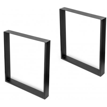 Juego de dos patas Square rectangulares para mesa ancho 600mm pintado negro