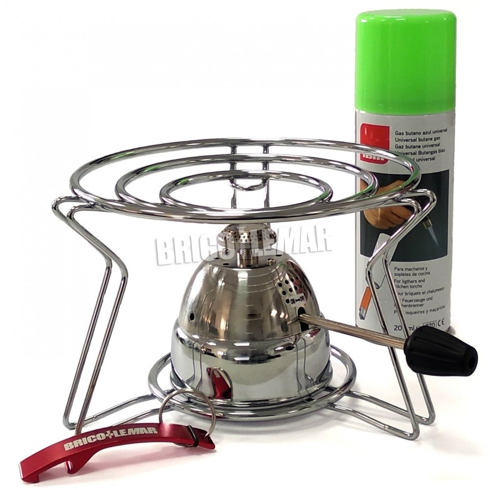 ▷ Comprar Pack quemador a gas graduable gourmet + soporte + gas butan