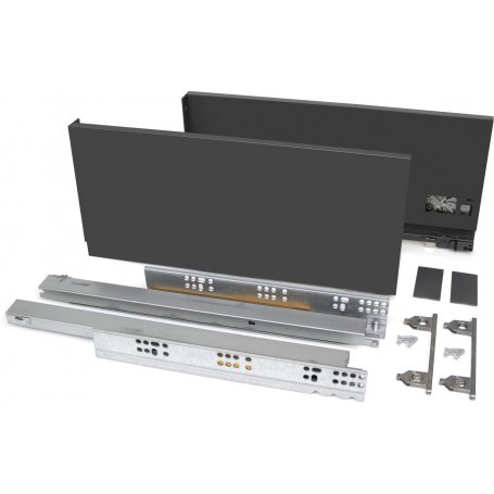 Kit cajón de cocina o baño Vertex altura 178mm profundidad 450mm 40kg gris antracita Emuca