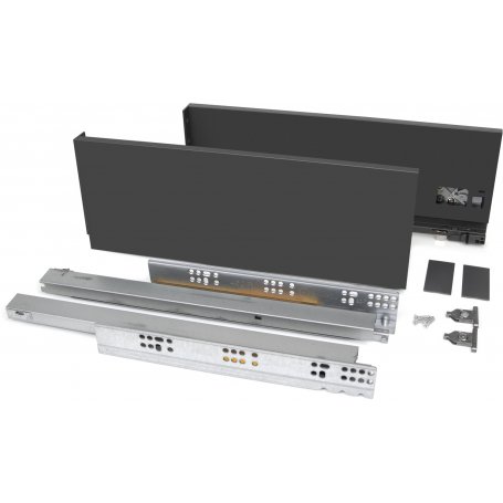 Kit cajón de cocina o baño Vertex altura 131mm profundidad 450mm 40kg gris antracita Emuca