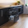 Kit cajón de cocina o baño Vertex altura 93mm profundidad 550mm 40kg gris antracita Emuca