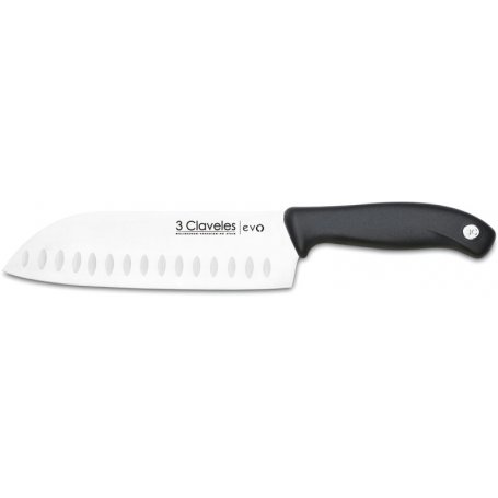 Cuchillo Santoku alveolado 18cm serie Evo acero inoxidable mango polipropileno 3 Claveles