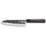 Cuchillo Santoku 18cm serie Osaka acero inoxidable mango madera granadillo forjado 3 Claveles