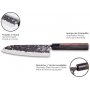 Cuchillo Santoku 18cm serie Osaka acero inoxidable mango madera granadillo forjado 3 Claveles